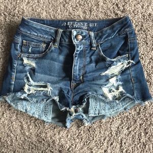 Denim ripped shorts